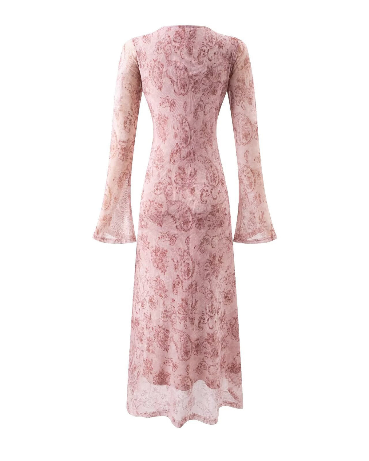 Pink floral dress on a white background