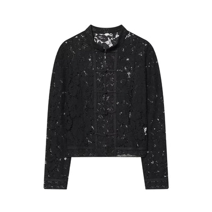 Anja Blouse - Elegant Lace Crochet Shirt