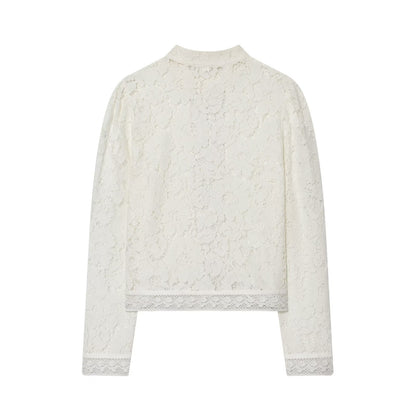 Anja Blouse - Elegant Lace Crochet Shirt