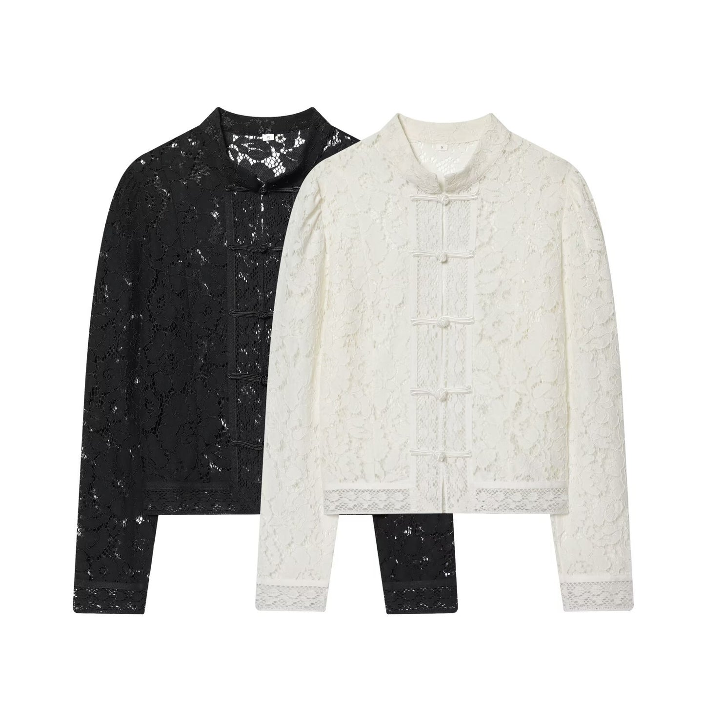 Anja Blouse - Elegant Lace Crochet Shirt